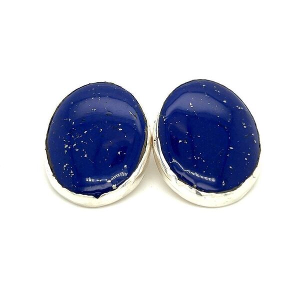 Extra Large Native American Lapis Earrings - Picture 3 of 7